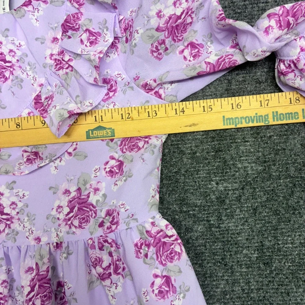 Janie and Jack Girls Purple Chiffon Floral Rose Ruffle Tiered Dress 8 Cottage